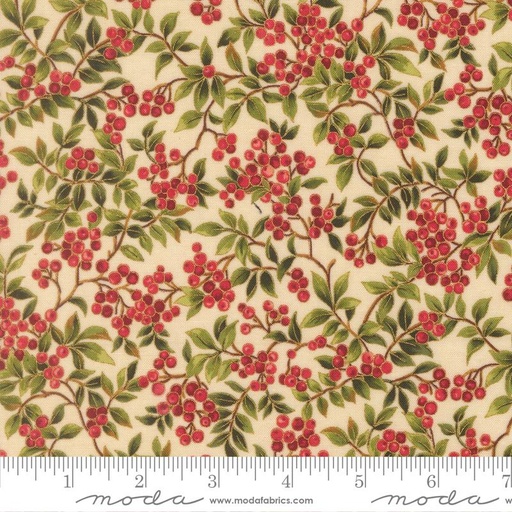 [33864 11M] Merry Manor Metallic Hollyberry Cream
