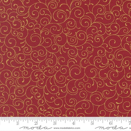 [33865 12M] Merry Manor Metallic Swirls Crimson