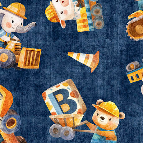 [2600 31282 W] Build It ABC Construction Animal Toss Denim