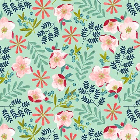 [2600 31620 Q] Peonies & Posies Posies Light Jade