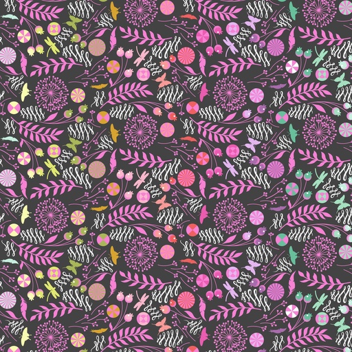 [PWTP279.LICORICE] Tula Pink Prince Charming Déjà Vu Dandelion Licorice