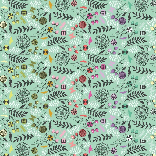 [PWTP279.SWEETMINT] Tula Pink Prince Charming Déjà Vu Dandelion Sweetmint