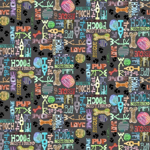 [Y4283-7] Best Friends Words Dark Gray