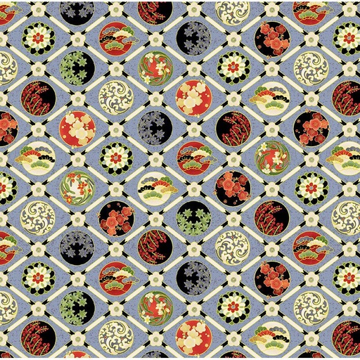 [CM4377 GREY] Imperial Bloom Floral Check Metallic