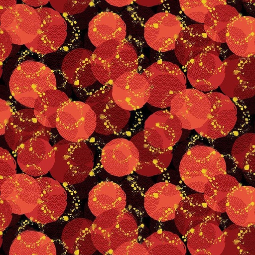 [CM4382 RED] Imperial Bloom Asian Medallion Metallic