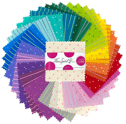 [FB18MCTP.TINYCOOR] Tula Pink Tiny Coordinates 2.5" Mini Charm Pack