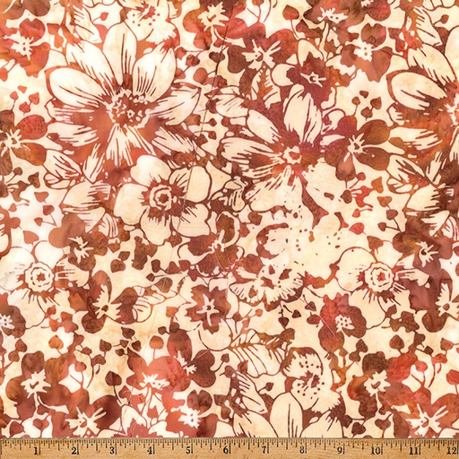 [X2651 572-BOURBON] Bali Batik Packed Floral