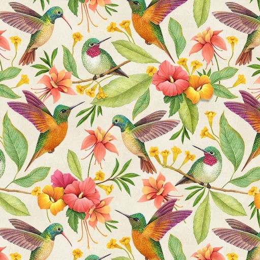 [ROSIE-CD1915 MULTI] Hummingbird & Tropical Florals
