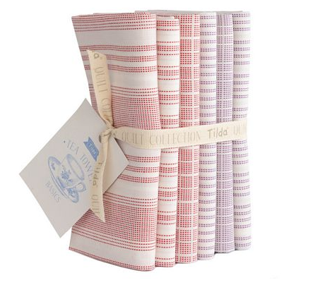 [TIL300193] Tilda Woven Tea Towel FQB Red Plum