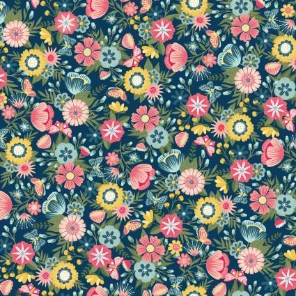 [MAS10330-N] Vintage Flora Main Navy
