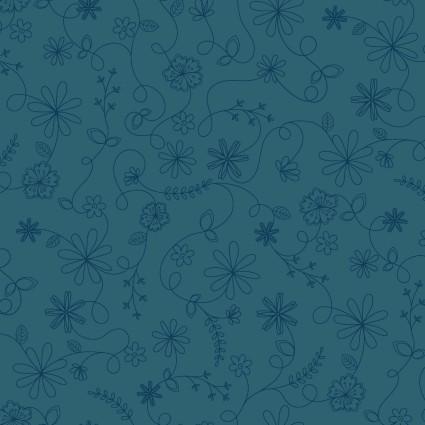 [MAS10334-B] Vintage Flora Swirl Floral Blu