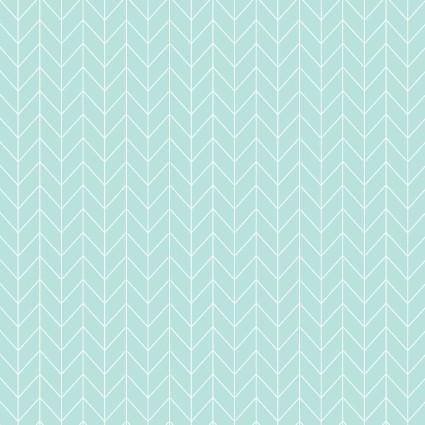 [MAS10337-Q] Vintage Flora Chevron Aqua
