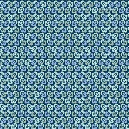 [MAS10338-N] Vintage Flora Lucky Flower Blue
