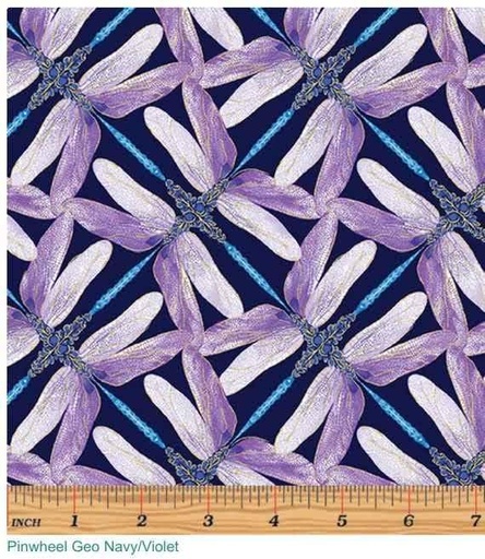 [8502M68B] Pinwheel Geo Navy/Violet