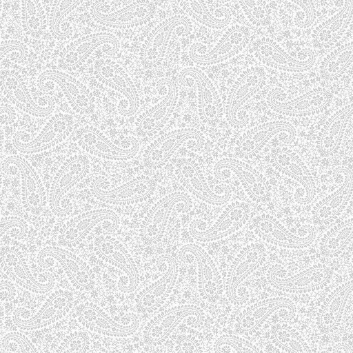 [HUE-C1866 WHITE] Floral Paisley