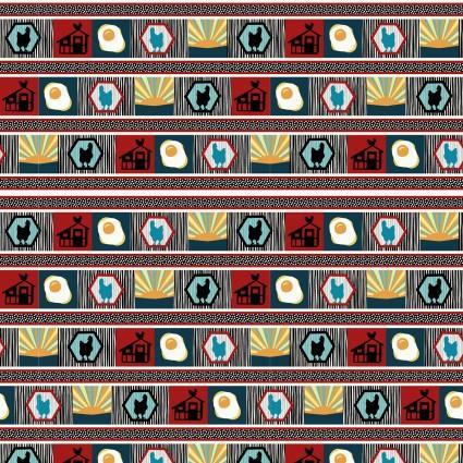 [SEF7197-78] Zooming Chickens Border Stripe