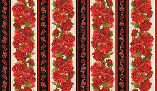 [ROSE-CD2203] Vintage Rose Stripe Rose Flora