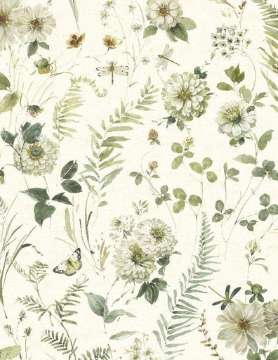 [3041 17801 117] Green Fields Large FloralCream