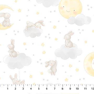 [F26661-10] Snuggle Bunny White Flannel