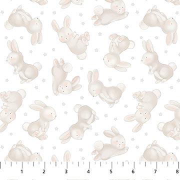 [F26663-10] Snuggle Bunny White Flannel