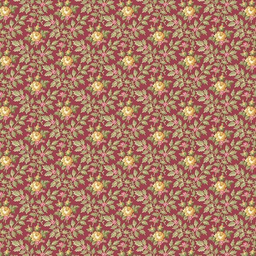 [A-737-R] French Mill Red Wallpaper Roses