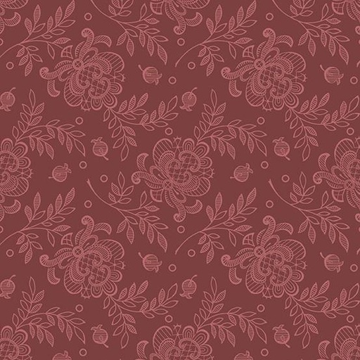 [A-738-R] French Mill Red Lace Rose