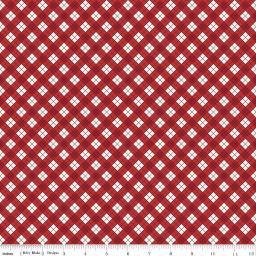 [C13765-RED] Woodsman Bias Plaid Red