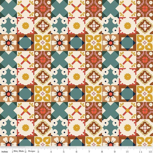 [C14044-MULTI] Wild Rose Tiles Multi