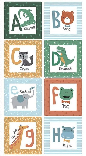 [Q18395] Alphabet Zoo Pillows Panel 24"