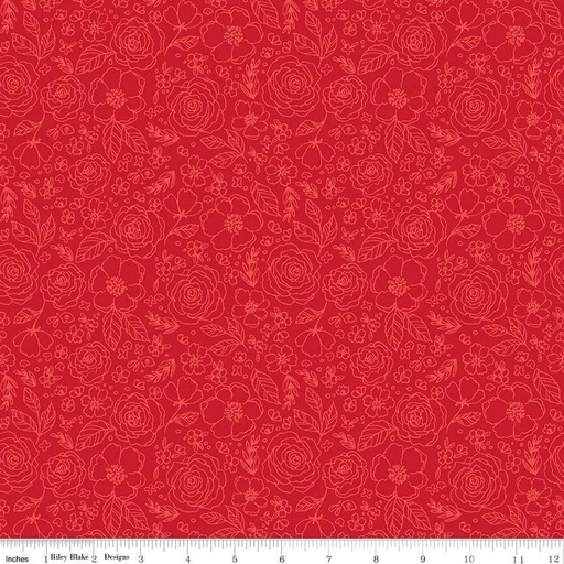 [C14153-RED] My Valentine Lined Roses Red