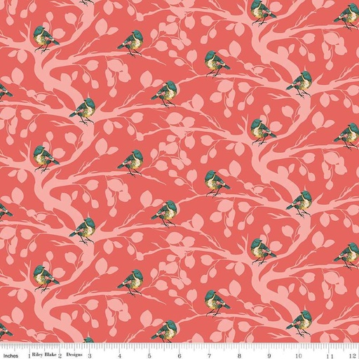 [C14051-CORAL] Porch Swing Birds Coral