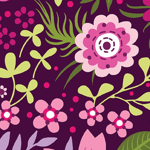 [13693W86B] 108"Secret Garden Aubergine